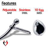 LeLuv Eyro Stainless Steel Anal Anchor and Egg with Optional Rope Rings