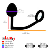 LeLuv Eyro Anal Hook with Cock Ring and Egg | Stainless Steel Prostate Massager