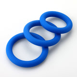 Round Smooth Cock Ring 3 Pack - 32mm/37mm/42mm Blue