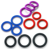 LeLuv Round Smooth Cock Ring 3-Pack - 32mm (1.3"), 37mm (1.5") and 42mm (1,7")