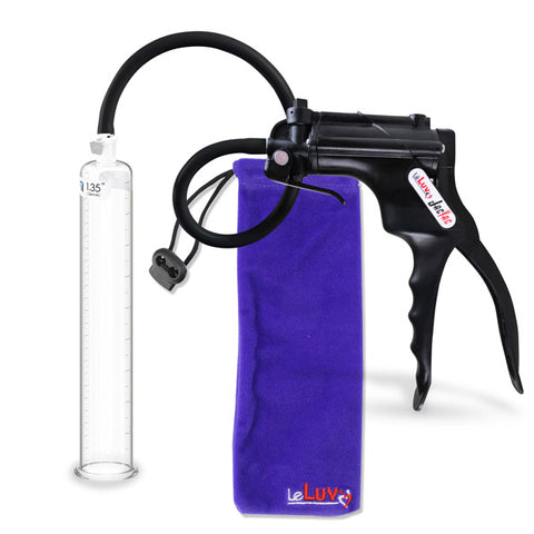 LeLuv JacVac Penis Pump | NPT Gauge Options with Thick-Wall Cylinder | Choose Size & Color