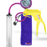 Jacvac Penis Pump | Yellow NPT Handle + Protected Gauge, Silicone Hose | 12" x 1.7" Thick-Walled Penis Cylinder