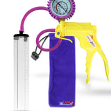 Jacvac Penis Pump | Yellow NPT Handle + Protected Gauge, Silicone Hose | 12" x 2.1" Thick-Walled Penis Cylinder