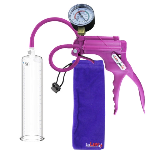 LeLuv JacVac Penis Pump - Swivel Handle + Gauge - 9" Round Flange