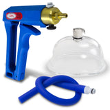 LeLuv MAXI Blue Vagina Vacuum Pump with Blue Slippery Silicone Hose