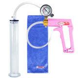 MAXI Pink Penis Pump + Gauge with 12" x 1.75" WIDE Flange Cylinder