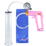 MAXI Pink Penis Pump + Gauge with 12" x 2.25" WIDE Flange Cylinder