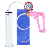 MAXI Pink Penis Pump + Protected Gauge with 9" x 1.75" WIDE Flange Cylinder