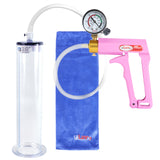 MAXI Pink Penis Pump + Gauge with 9" x 2.00" WIDE Flange Cylinder