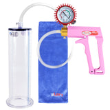 MAXI Pink Penis Pump + Protected Gauge with 9" x 2.50" WIDE Flange Cylinder