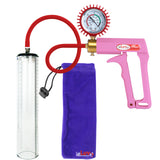 Maxi Pink Handle Silicone Hose | Penis Pump + Protected Gauge | 12" x 2.3" Thick-Walled Cylinder