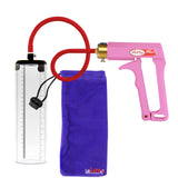 LeLuv Maxi Premium Penis Pump - Pink Handle, Red Silicone Hose - Thick-Walled Cylinder