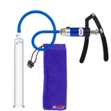 PRIMO Lite Penis Pump | Blue Handle, Silicone Hose | 12" x 1.35" Round Flange Cylinder 