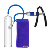 PRIMO Lite Penis Pump | Blue Handle, Silicone Hose | 12" x 2.50" Round Flange Cylinder 