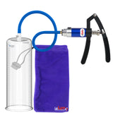 PRIMO Lite Penis Pump | Blue Handle, Silicone Hose | 12" x 3.70" Round Flange Cylinder 