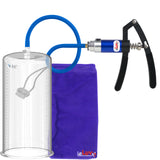 PRIMO Lite Penis Pump | Blue Handle, Silicone Hose | 12" x 5.00" Round Flange Cylinder 