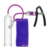 PRIMO Lite Penis Pump | Purple Handle, Silicone Hose | 12" x 2.50" Round Flange Cylinder 