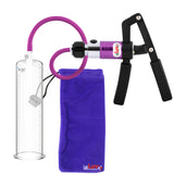 PRIMO Pro+ Handle Penis Pump | Purple Handle, Silicone Hose | 9" x 2.50" Round Flange Cylinder 