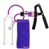 PRIMO Pro+ Handle Penis Pump | Purple Handle, Silicone Hose | 9" x 2.875" Round Flange Cylinder 