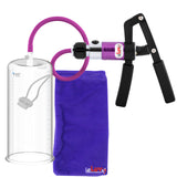 PRIMO Pro+ Handle Penis Pump | Purple Handle, Silicone Hose | 9" x 4.10" Round Flange Cylinder 