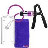 PRIMO Pro+ Handle Penis Pump | Purple Handle, Silicone Hose | 9" x 4.50" Round Flange Cylinder 