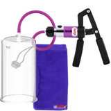 PRIMO Pro+ Handle Penis Pump | Purple Handle, Silicone Hose | 9" x 5.00" Round Flange Cylinder 