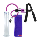 PRIMO Pro+ Handle Penis Pump | Purple Handle, Silicone Hose | 12" x 2.00" Wide Flange Cylinder