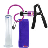 PRIMO Pro+ Handle Penis Pump | Purple Handle, Silicone Hose | 12" x 2.25" Wide Flange Cylinder