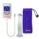 Smart LCD iPump White Penis Pump 9" Length x 1.75" Diameter WIDE Flange Cylinder