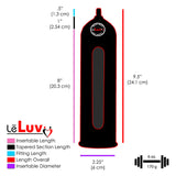 LeLuv EasyOp Z Grip Penis Pump Kit - 2.25" x 9" Magic Cylinder with Silicone Hose and Magic Sleeve - Vagina/Anus/Mouth