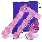 LeLuv Bundle - 3 items: Bubble Gum Glass Dildo & Butt Plug Gift Sets