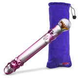 LeLuv Glass Flower Thruster Nubby Wand Pearly Dildo