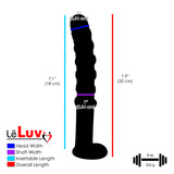 LeLuv Rounded Tip Green Dots Skinny Long Curved Shaft Bulging Base Dildo