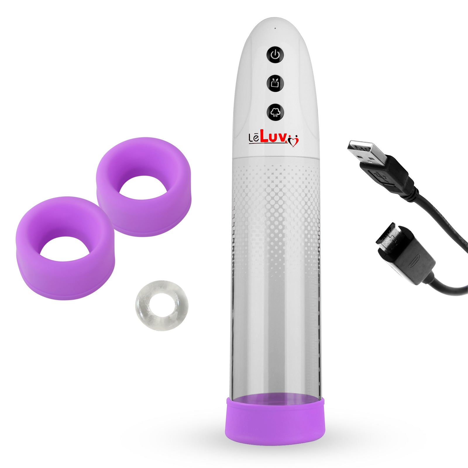 iPump 3-Speed Rechargeable Penis Pump with Donut Cock Ring & 3 Premium  Sleeves