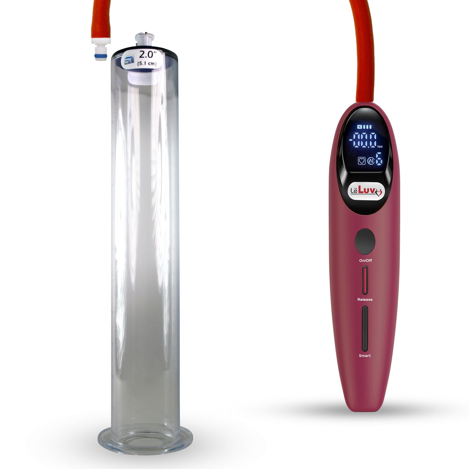 LeLuv Magna Smart LCD Penis Pump | 9 or 12 Inch Length Cylinder | Wide