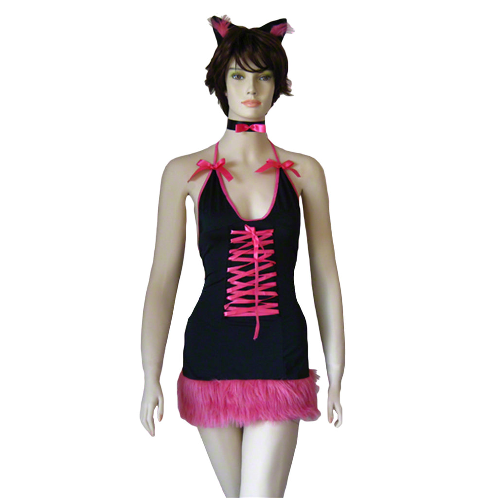 Roleplay Pink Pussy Cat Costume Set Kinky Kitty Catwoman Halloween