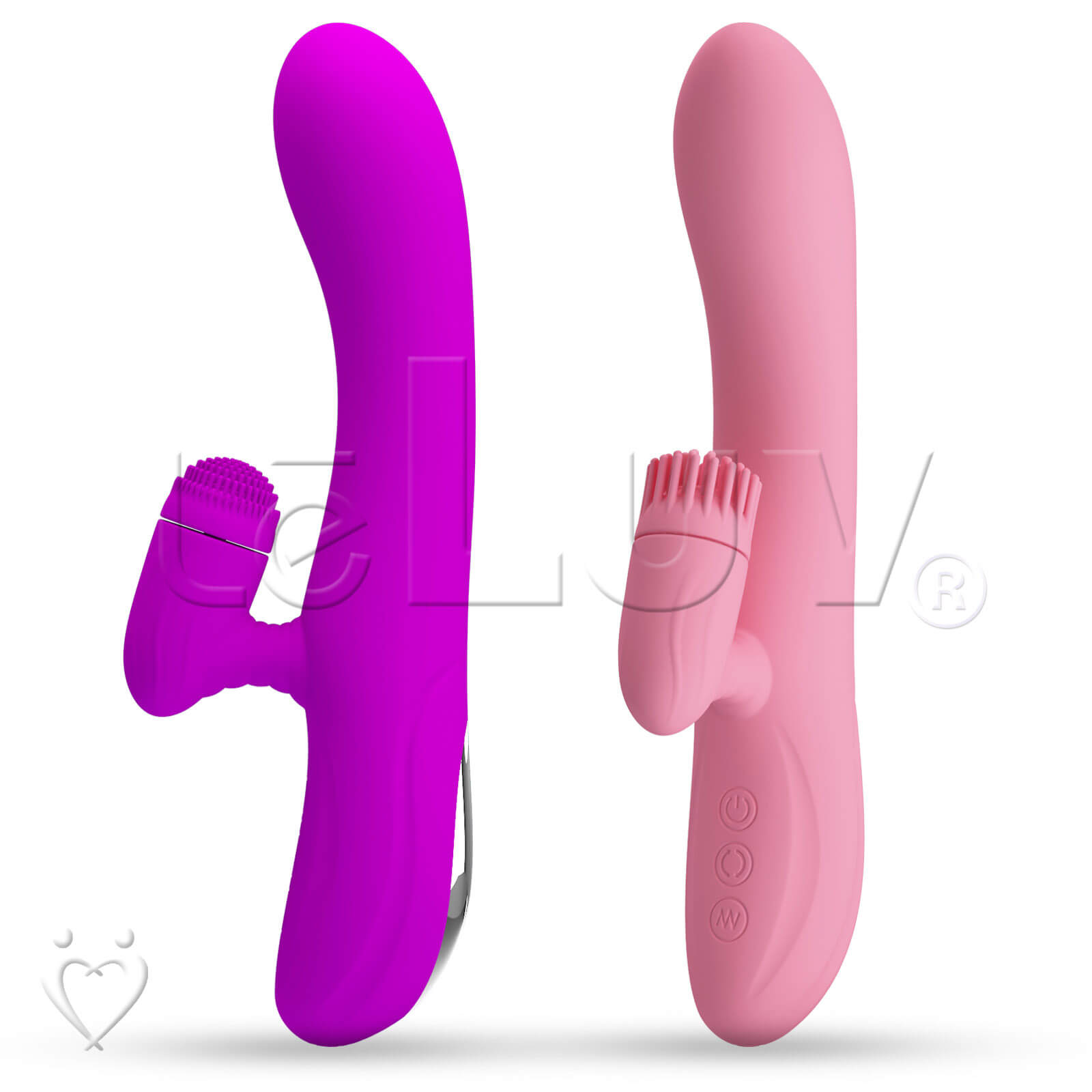 Rabbit Vibrator Rotating Nubs Clitoral Tickler Smooth Silicone Recharg