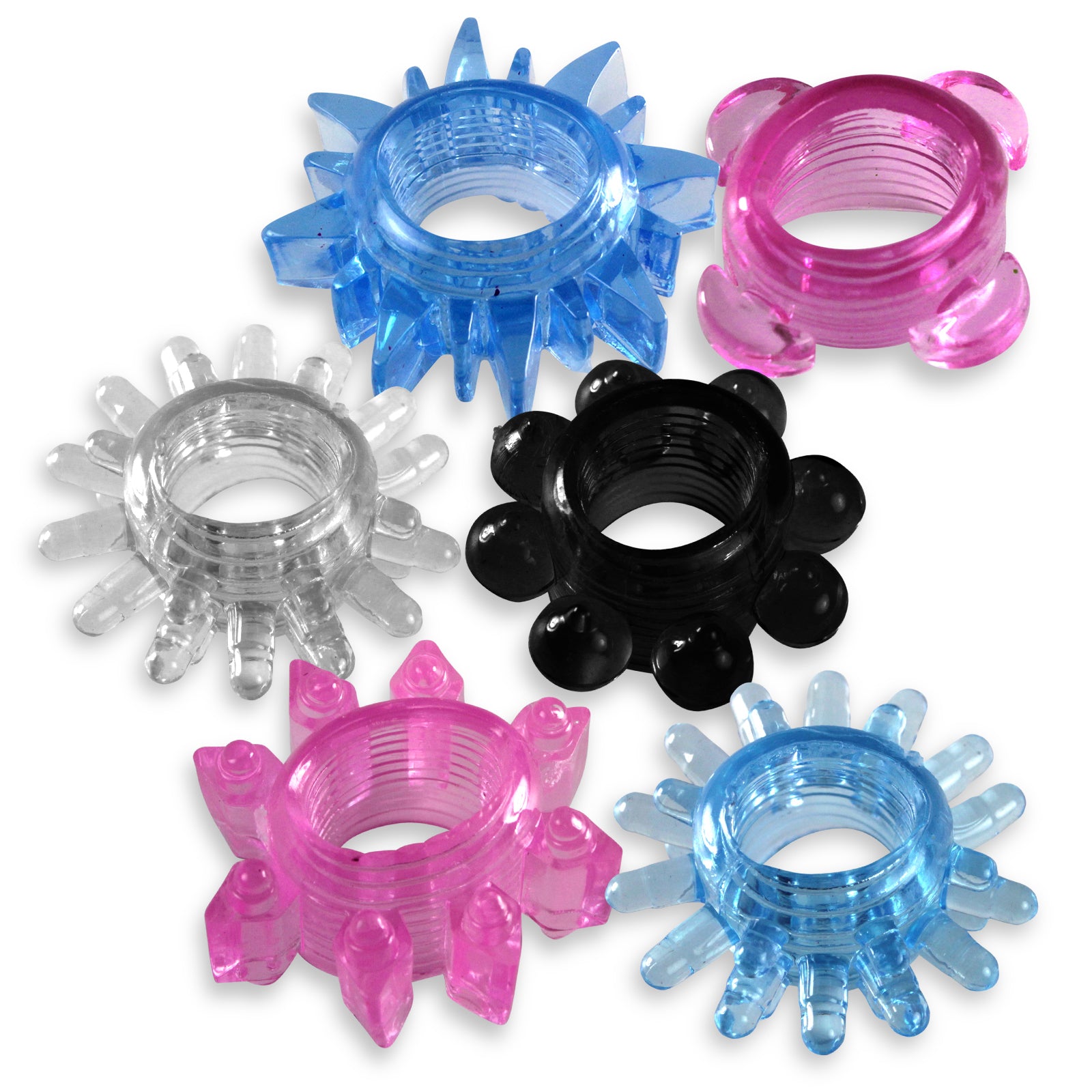 Cock Rings with 6 Different Size Soft Silicone Penis Rings